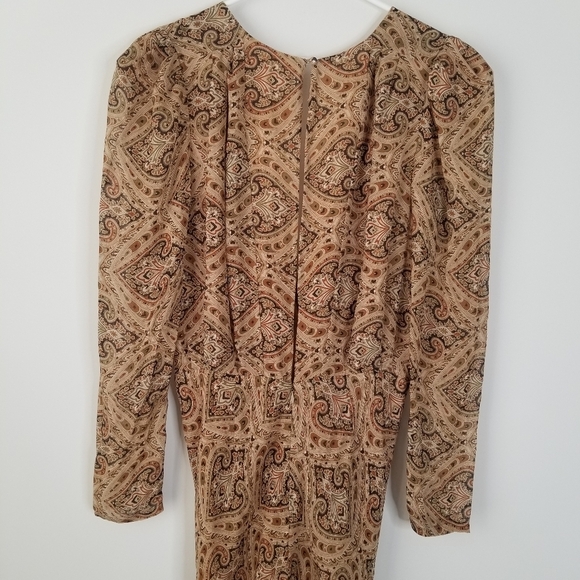 Ronny Kobo Astrid Paisley Ruched Silk Midi Cocktail Dress Size XL Multicolored - Picture 12 of 16